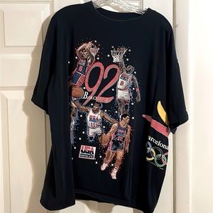 VINTAGE 1992 Salem sportswear dream team T-shirt, XL, Black